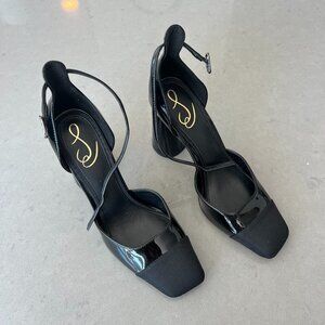 Sam Edelman, Size 7.5, Women's Two-Toned, Closed Toe Block Black Heel